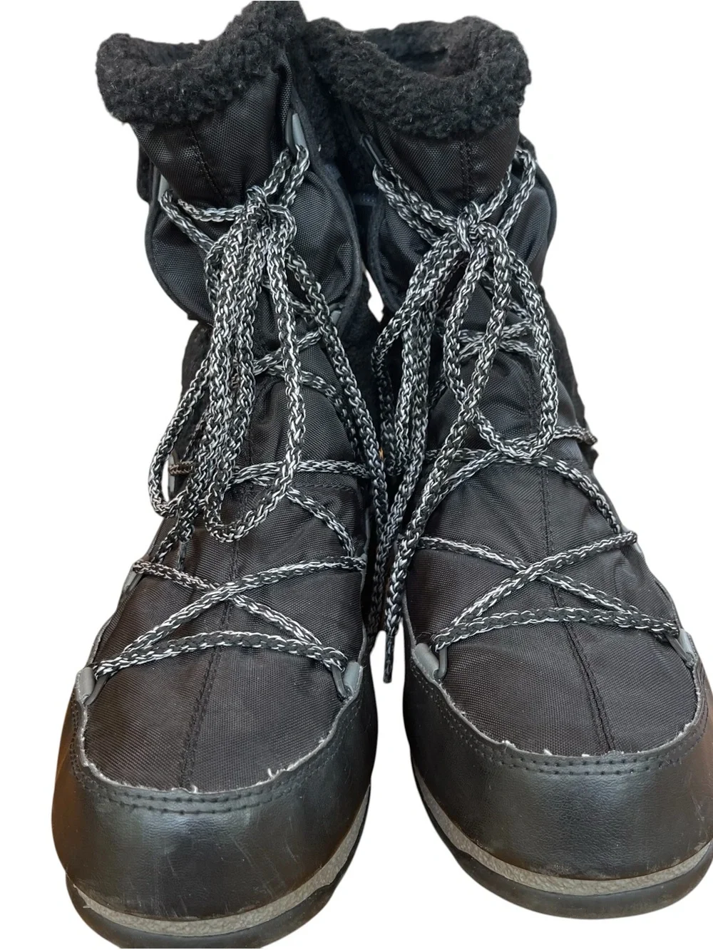 Moon Boot Monaco Wool Mid Calf Black Snow Boots Size 7
